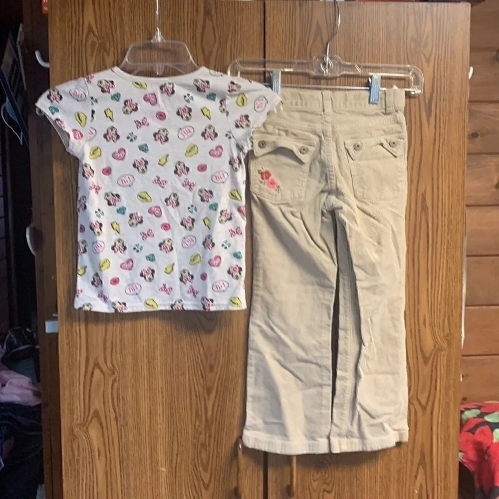 🔥5/20🔥 Oshkosh corduroy pants/ Disney Top Sz 5/6